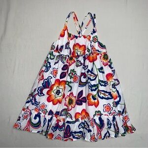 Old Navy Floral Dress Girl’s 3T Tropical  White Ruffle Toddler Summer Sun Light